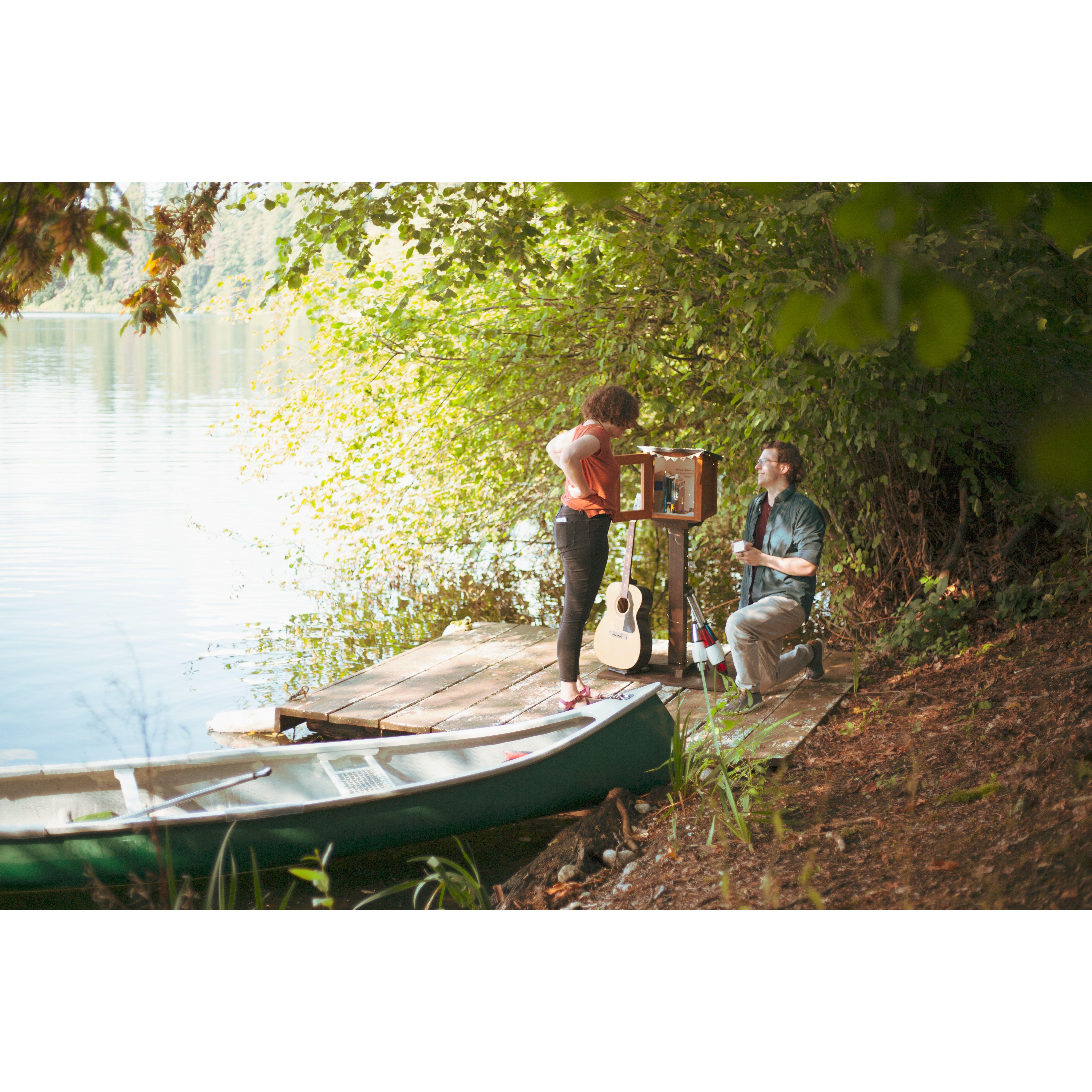 Eric proposed on a canoe outing at Lake Wilderness