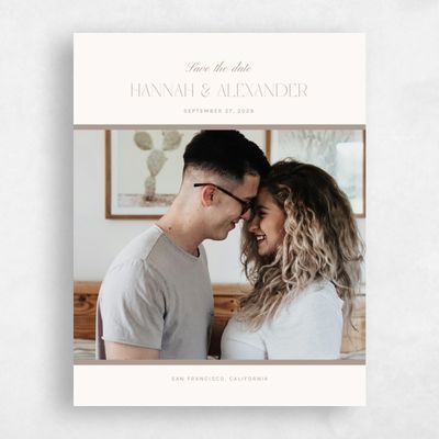 Beige Wedding Save the Date - Jet Photo