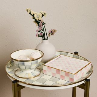 Rosy Check Ceramic Cocktail Napkin Holder