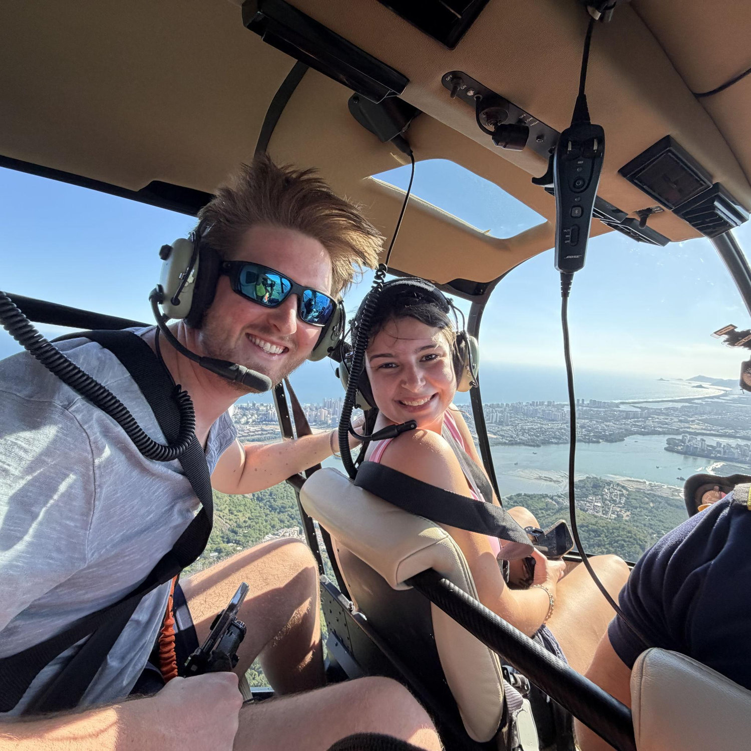 Doors off helicopter flight over Rio de Janeiro