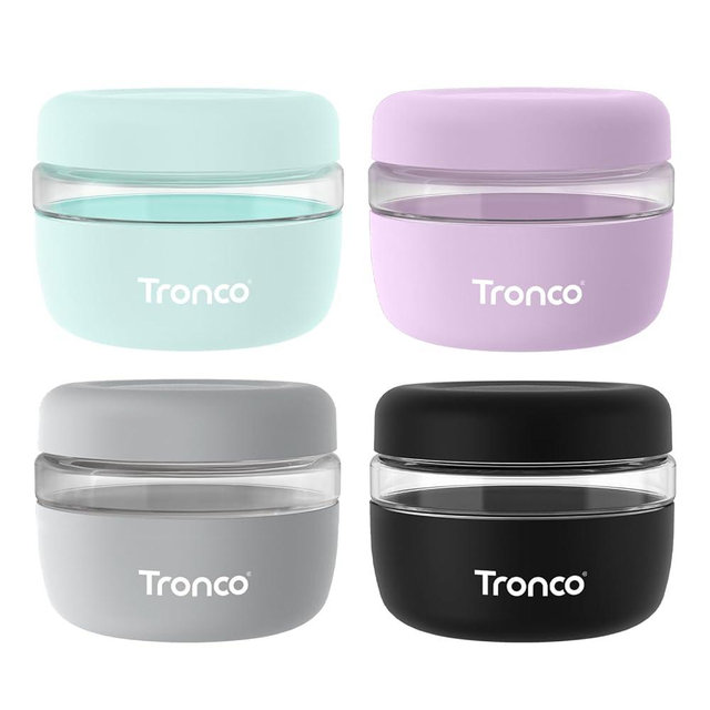 Tronco 16 oz Glass Lunch Bowl Container with Lid, Glass Food Storage Containers, Leak & Spill Proof, Soup & Stew Food Storage, Meal Prep, Airtight, Dishwasher Safe, BPA-Free - Ideal Gifts, Set of 4