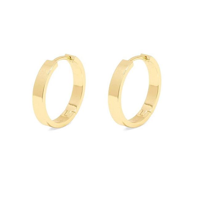 gorjana Women's Rose Hoop Earrings, 18k Gold Plated, Flat High Shine Huggies