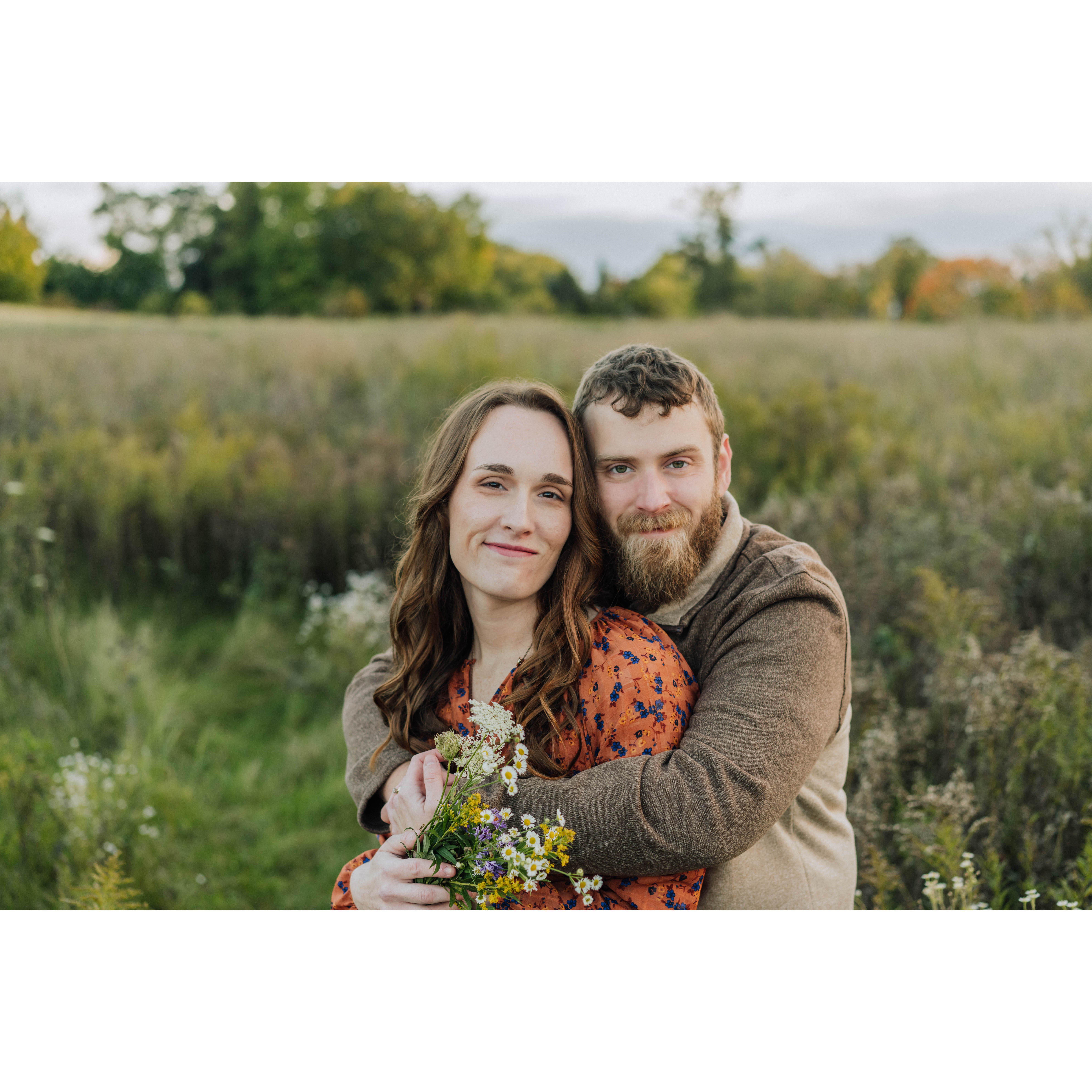 The flowers used in this photo were picked by Kathryn's brother!