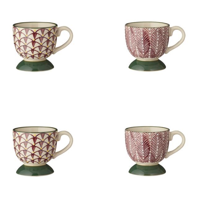 Zellige Espresso Cups Set of Four - Purple/Green