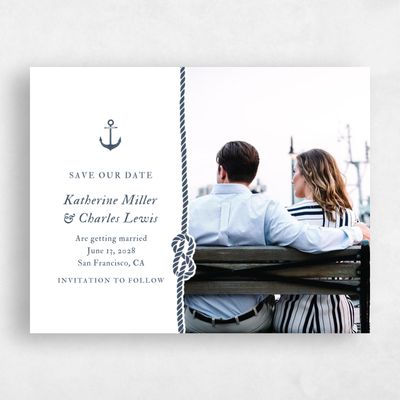 White Wedding Save the Date - Providence Landscape