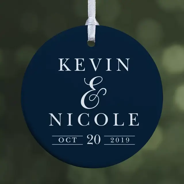1-Sided Glossy All About the Big Day Personalized Ornament- Small
