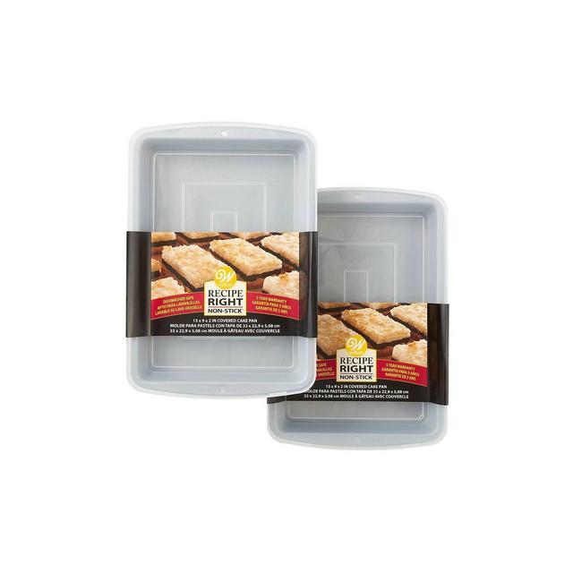 Wilton 2pc Recipe Right 13"x9" Non-Stick Oblong Baking Pans with Lids