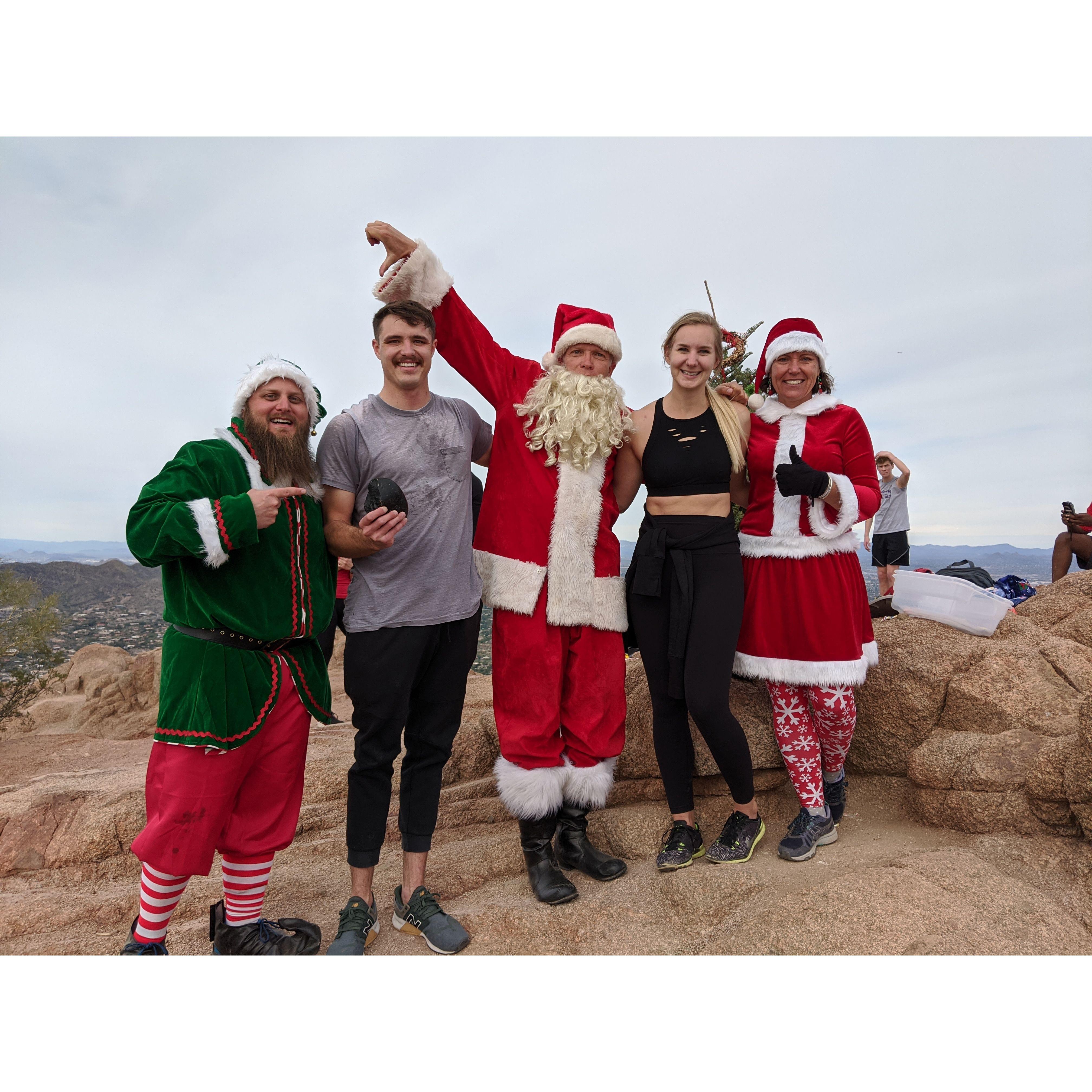 Our first date! On top of Camelback Mountain with "weird mall Santa Clause and his elves".