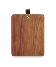 Jacob May Rectangular Walnut Cutting Board with Leather Tab