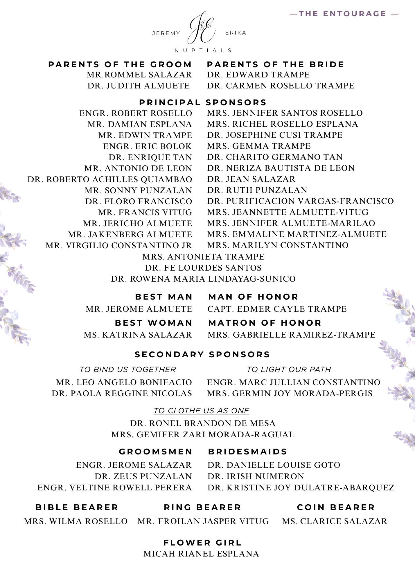 The Wedding Website of Jeremy Almuete and Erika Trampe