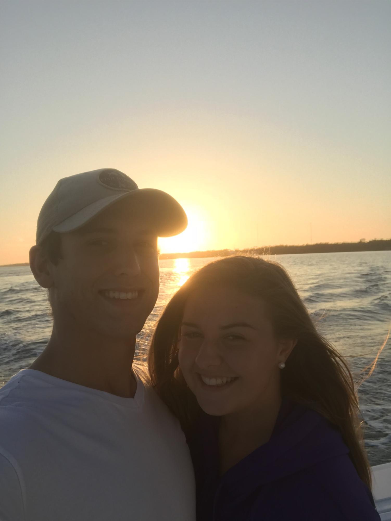 Our favorite place to be... on the water and watching the sunset.