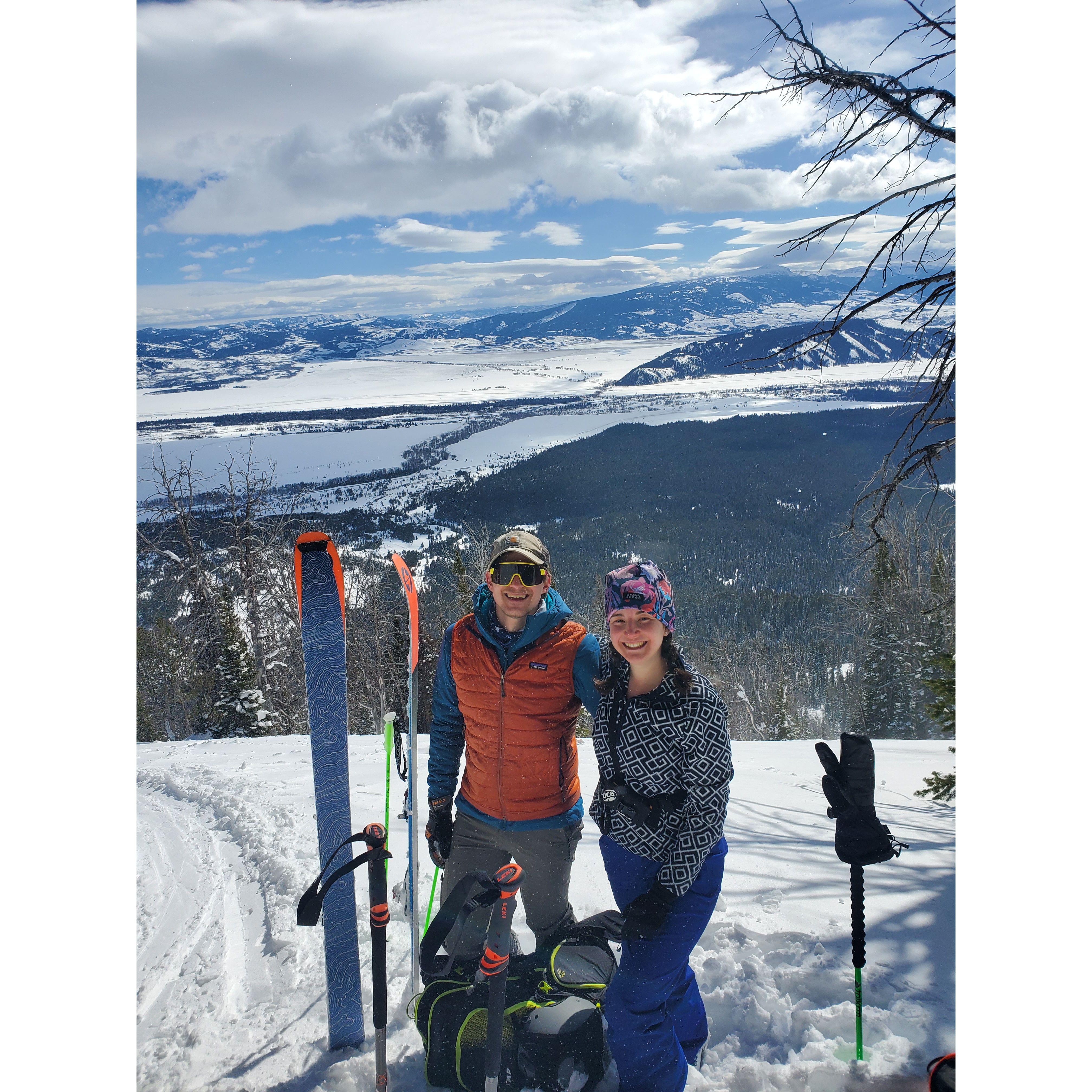 Earning our turns in the Tetons