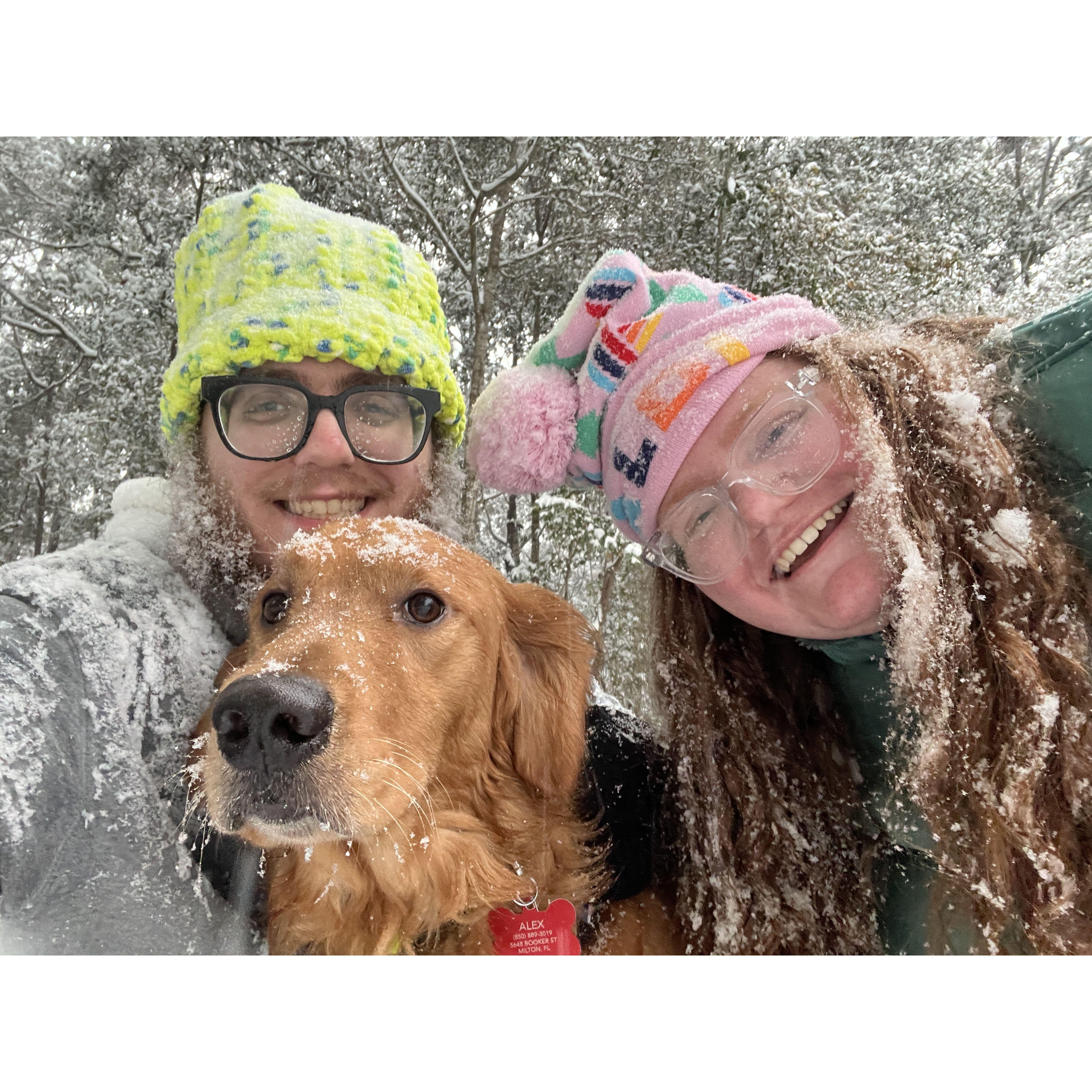 Here's the obligatory snow day picture of our little family! This is one of our favorite pictures