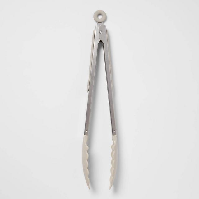 Nylon and Stainless Steel Kitchen Tongs Brown - Room Essentials™