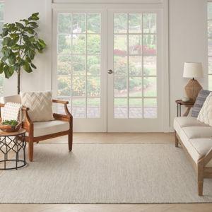 Anastasia Geometric Outdoor Rug - Ivory/Silver - 8' Square