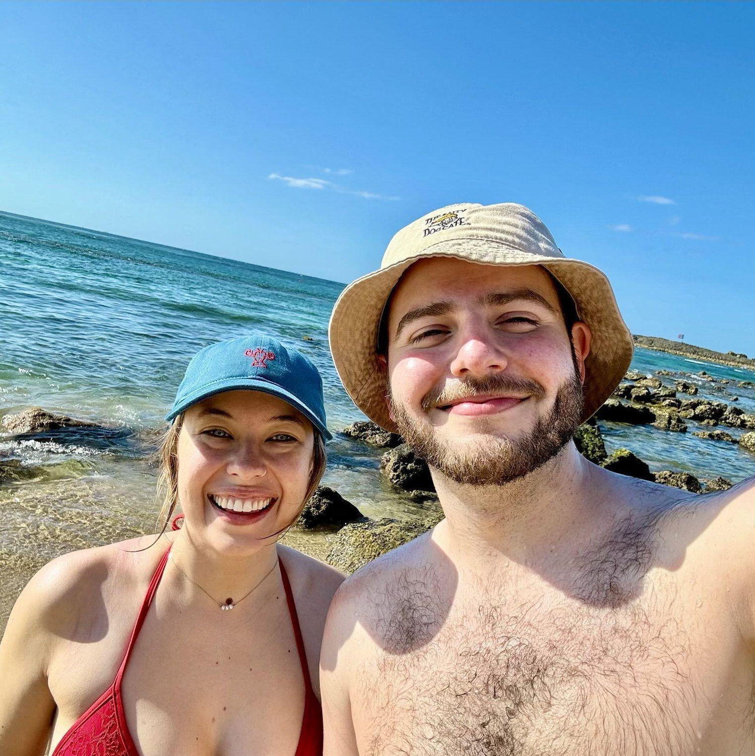 At the ocean in Puerto Rico, one of our first trips away together!
