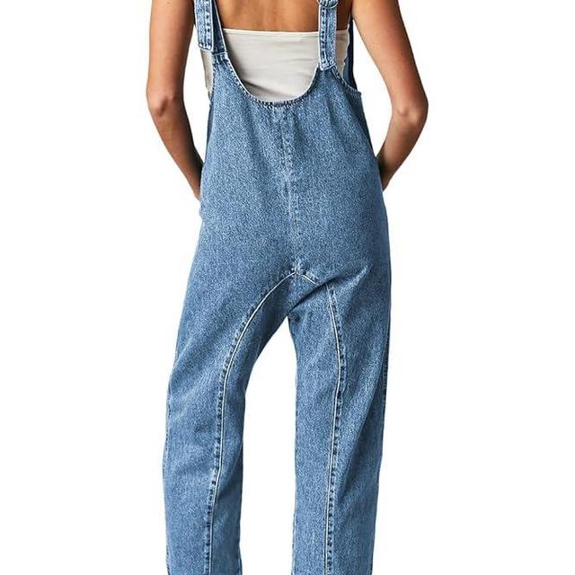 GREAIDEA High Roller Denim Jumpsuits for Women Casual Sleeveless Loose Baggy Overalls Jeans Pants Jumpers with Pockets