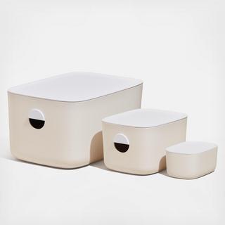 The Bin Trio 3-Piece Set with Plastic Lids