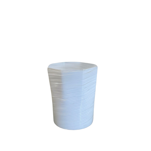 White Octagonal Short Glass