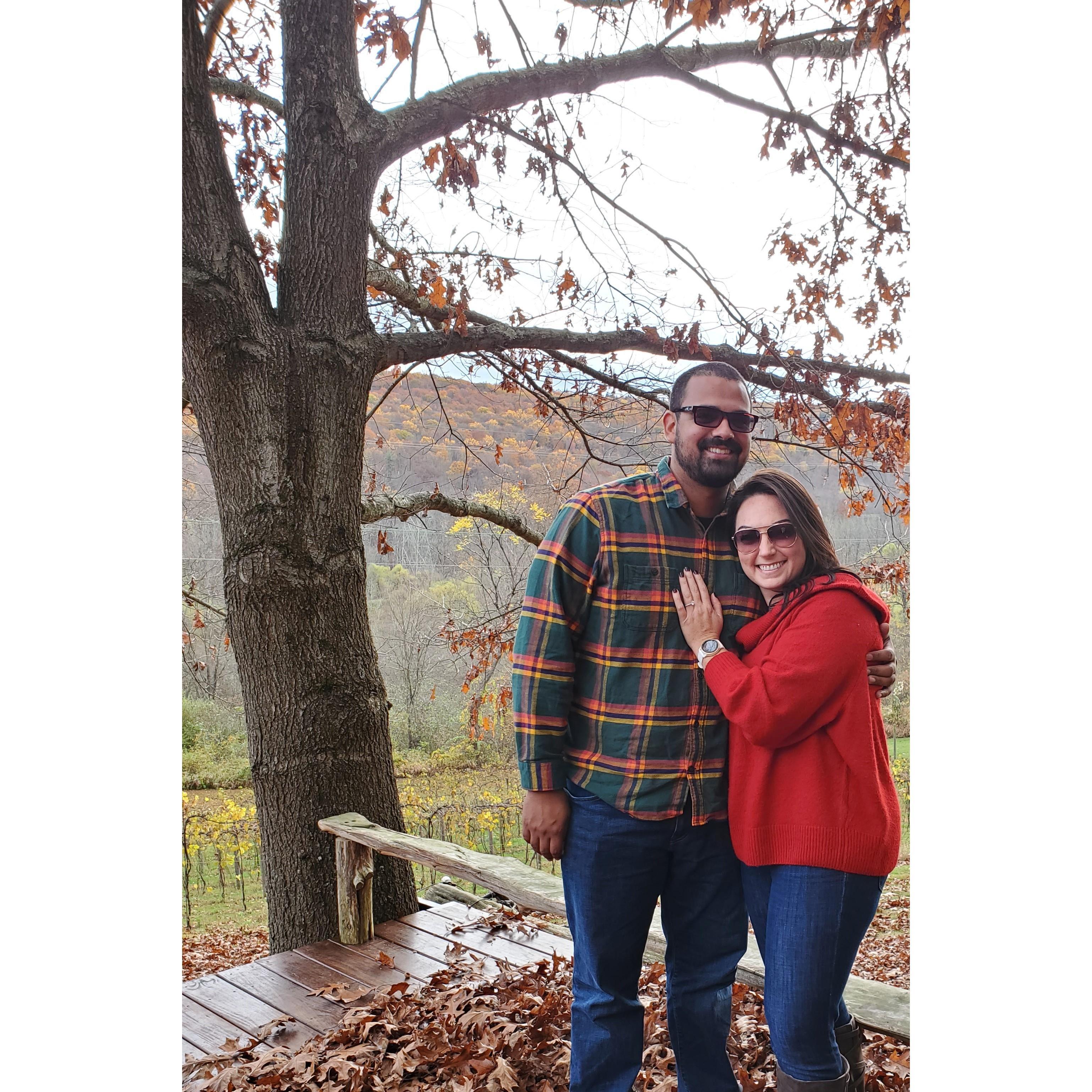 Taking in the beautiful fall landscapes at Eagle's Rest Cellars- Bushkill, PA