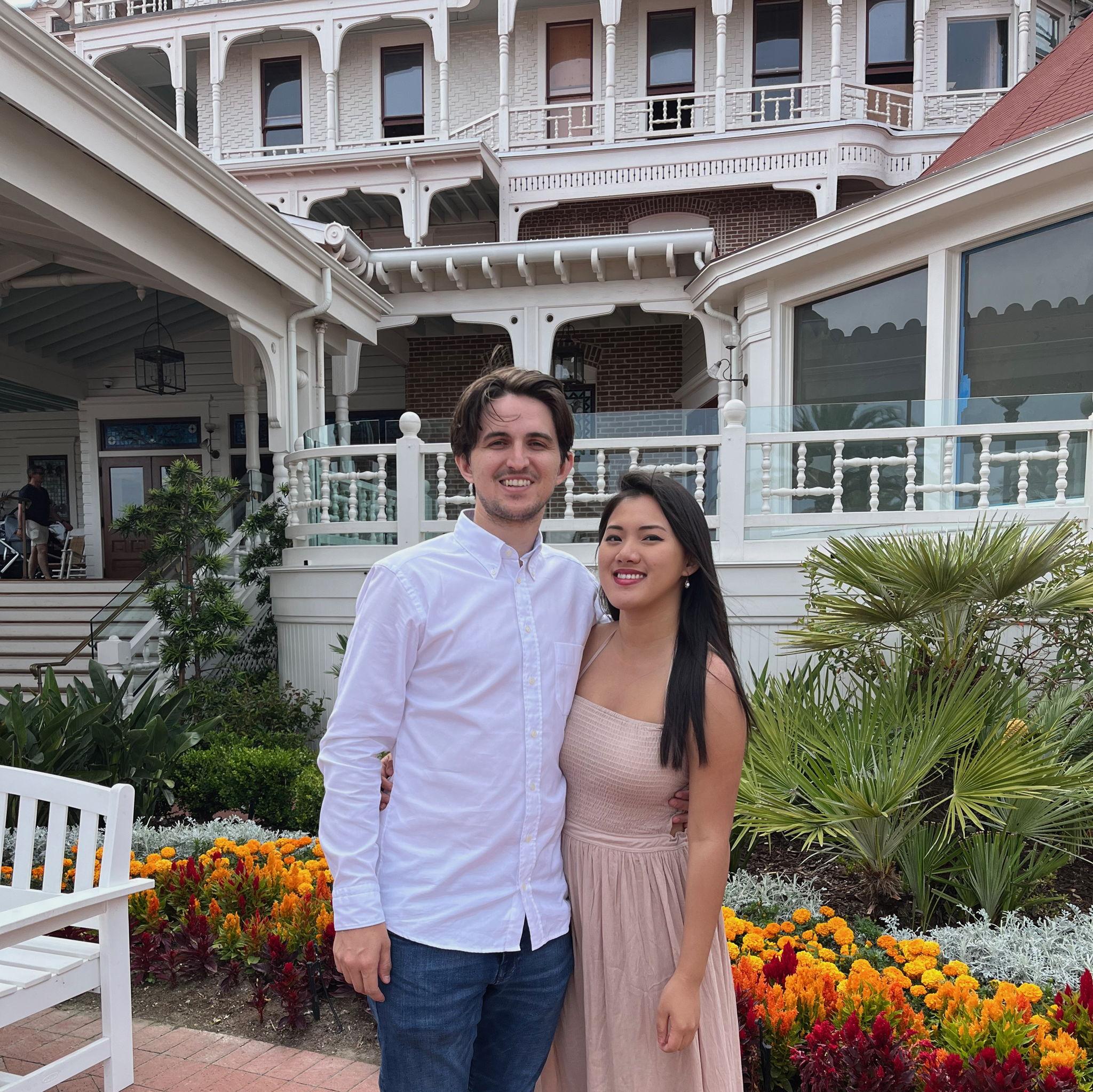Patrick showing Susan what the Hotel Del Coronado is all about