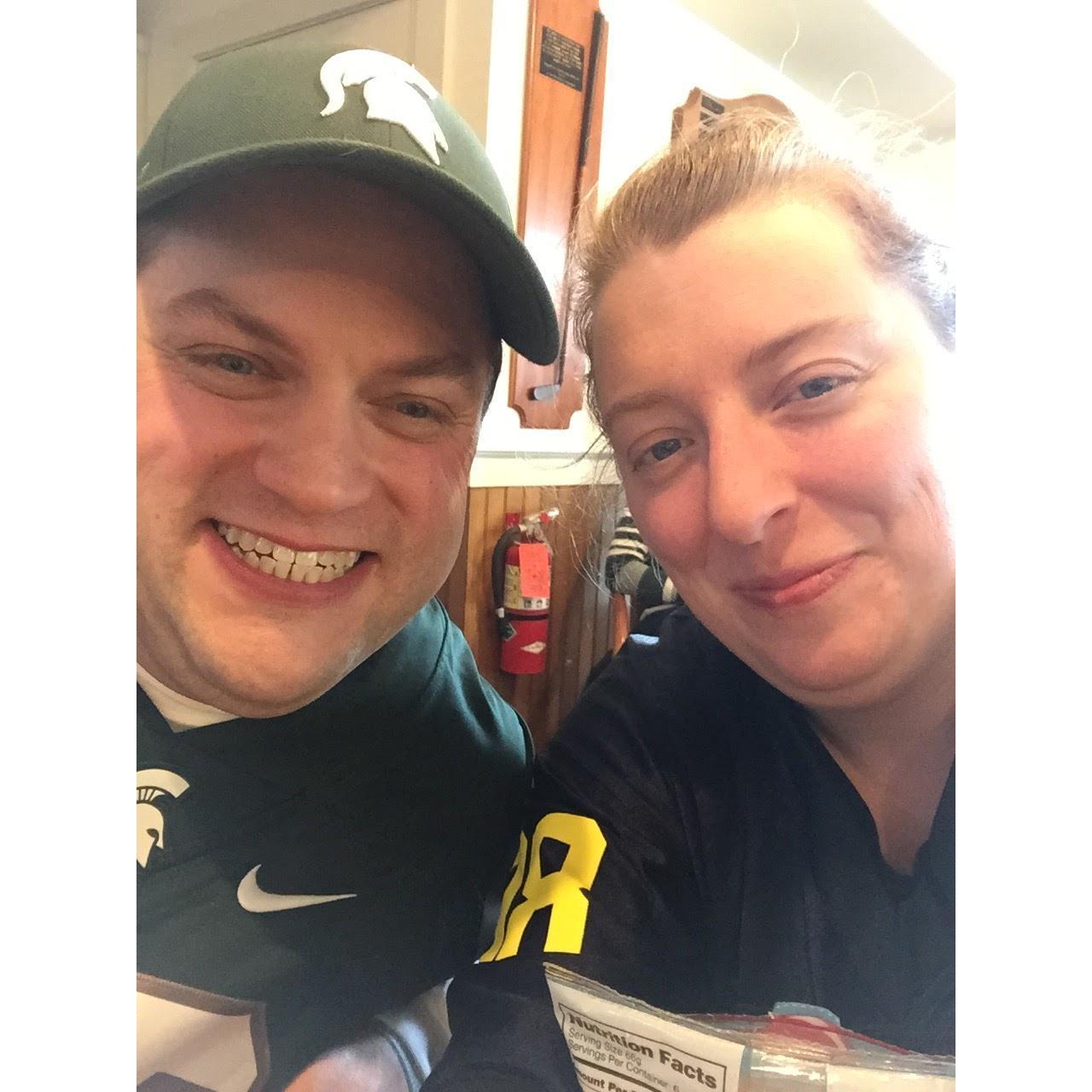 MSU vs. UofM: we are definitely a mixed household.