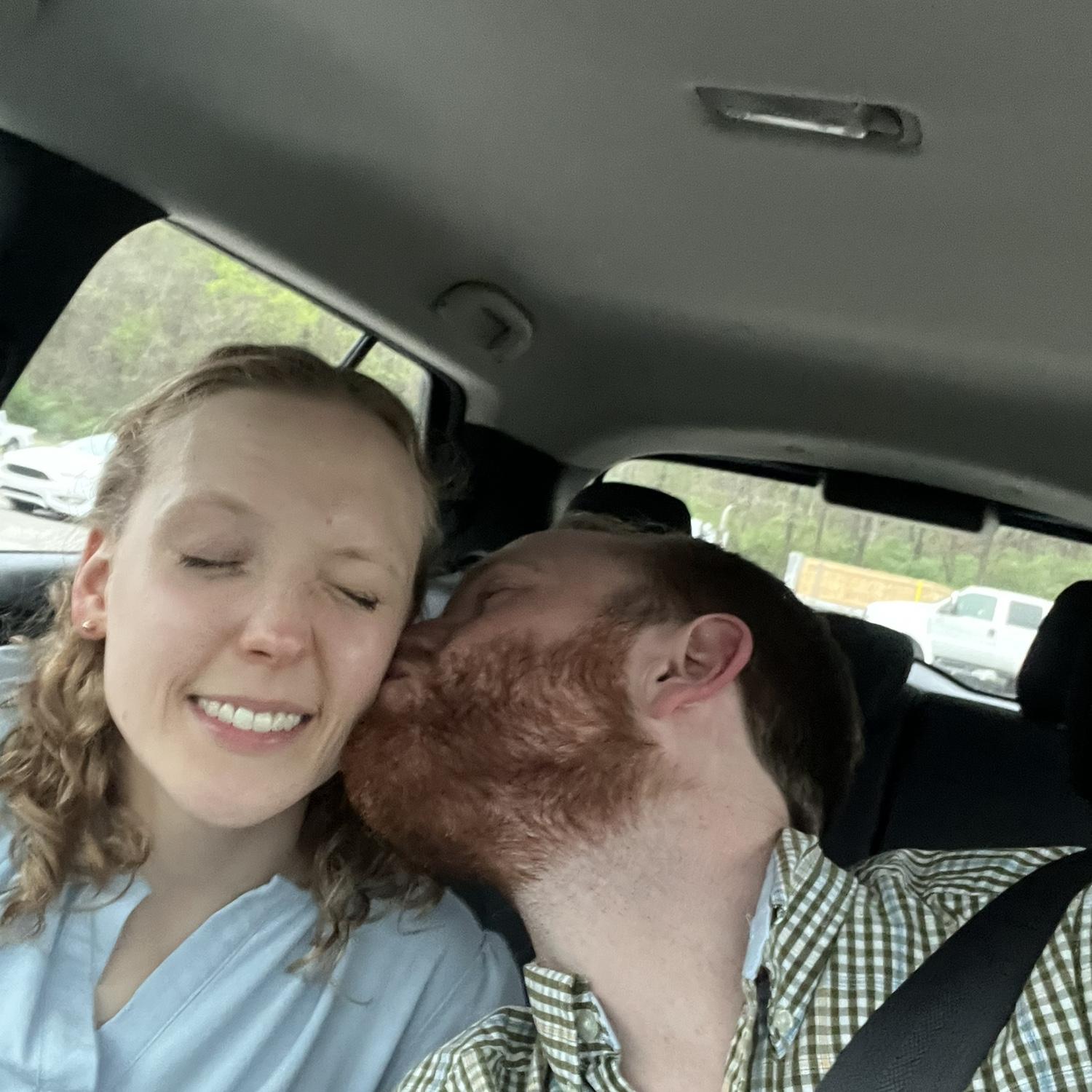 Surprise kiss after our engagement photos!