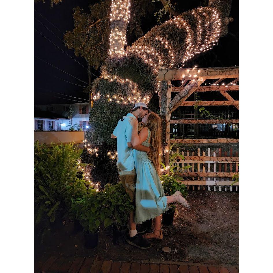 It's said that if you kiss your love and put your hands on these intertwined trees that your souls will be bonded forever. When the tour guide said that Evan scooped me up and kissed me by the tree.