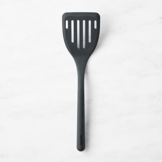 Greenpan Silicone Slotted Turner, Charcoal Grey