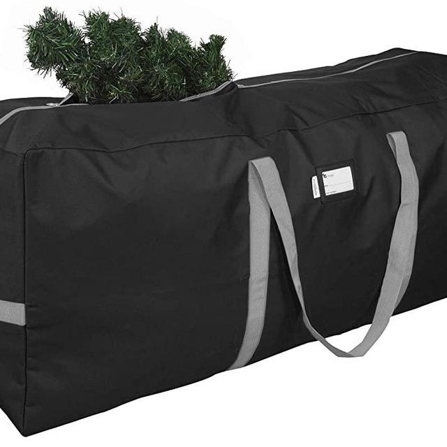 Primode Christmas Tree Storage Bag, Fits Up to 9 Ft. Tall Disassembled Trees, 25" H X 20" W X 65" L, Durable 600D Oxford Material, Heavy Duty Xmas Storage Container (Black)