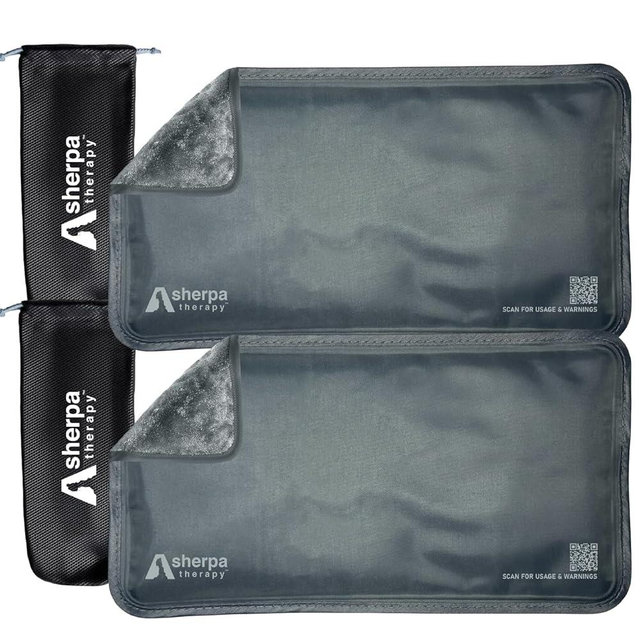SHERPA THERAPY Small Flexible Gel Ice Packs for Injuries Reusable - Soft Hot and Cold Packs for Injuries for Ankle, Hand, Wrist, Head Pain Relief - 5" x 10" - 2PK - Grey