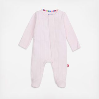 Organic Cotton Pointelle Magnetic Footie