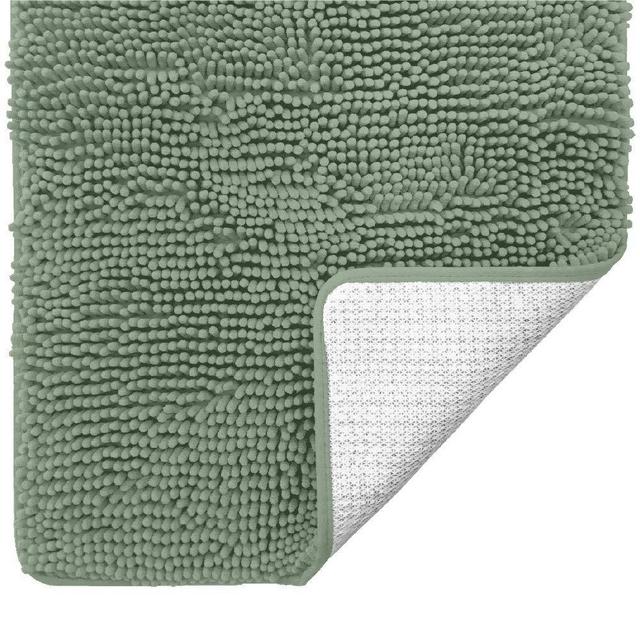 Gorilla Grip Soft Absorbent Plush Bath Rug Mat, 42x24, Microfiber Dries Quickly, Luxury Chenille Shaggy Machine Washable Bathroom Carpet Mats, Rugs for Bathtub and Shower Floor, Sage Green