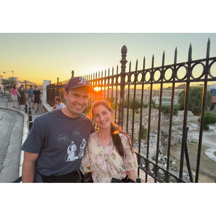 Enjoying the Athens sunset during the Manocchio European Adventure 2025.