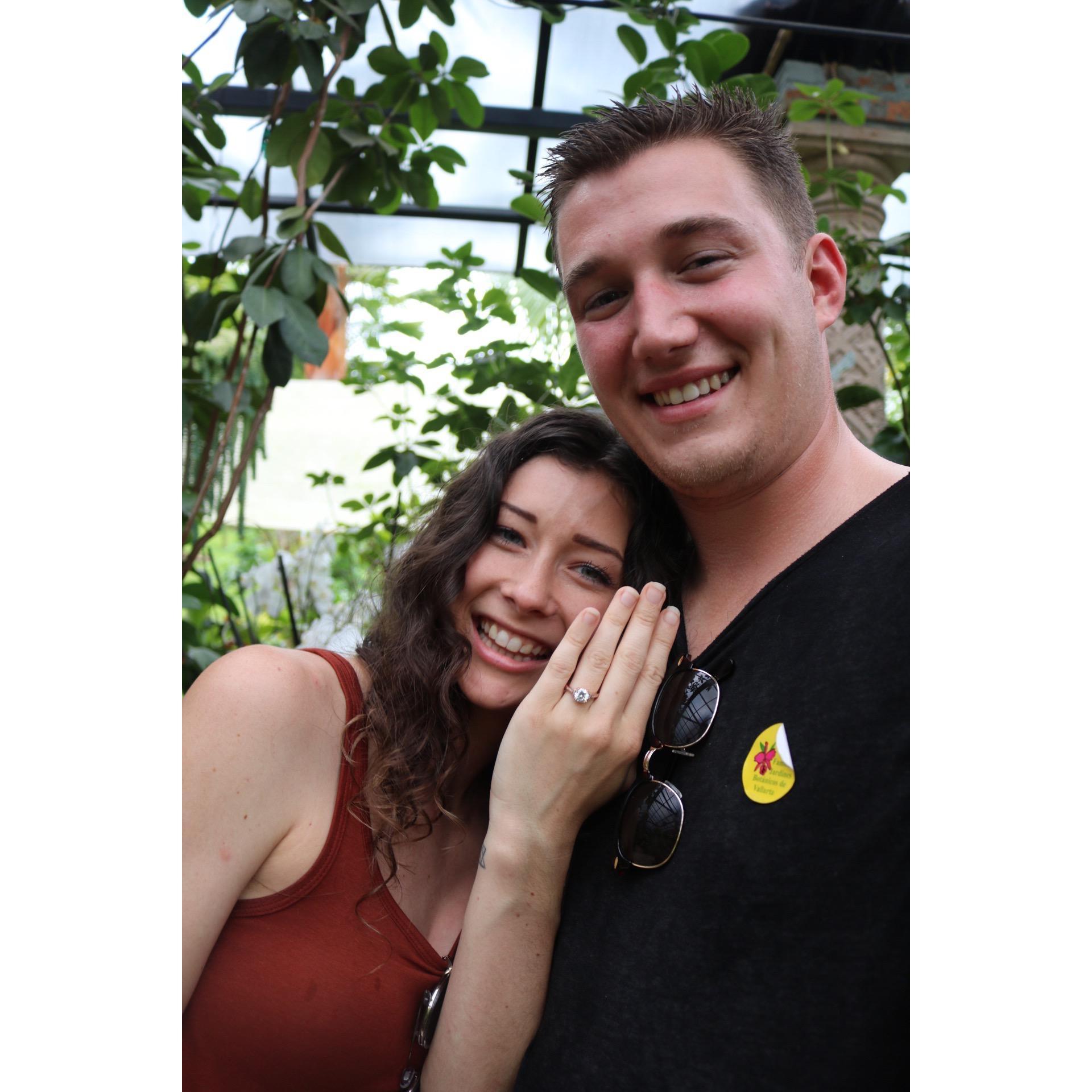 We got engaged in a botanical garden in Mexico in August 2019