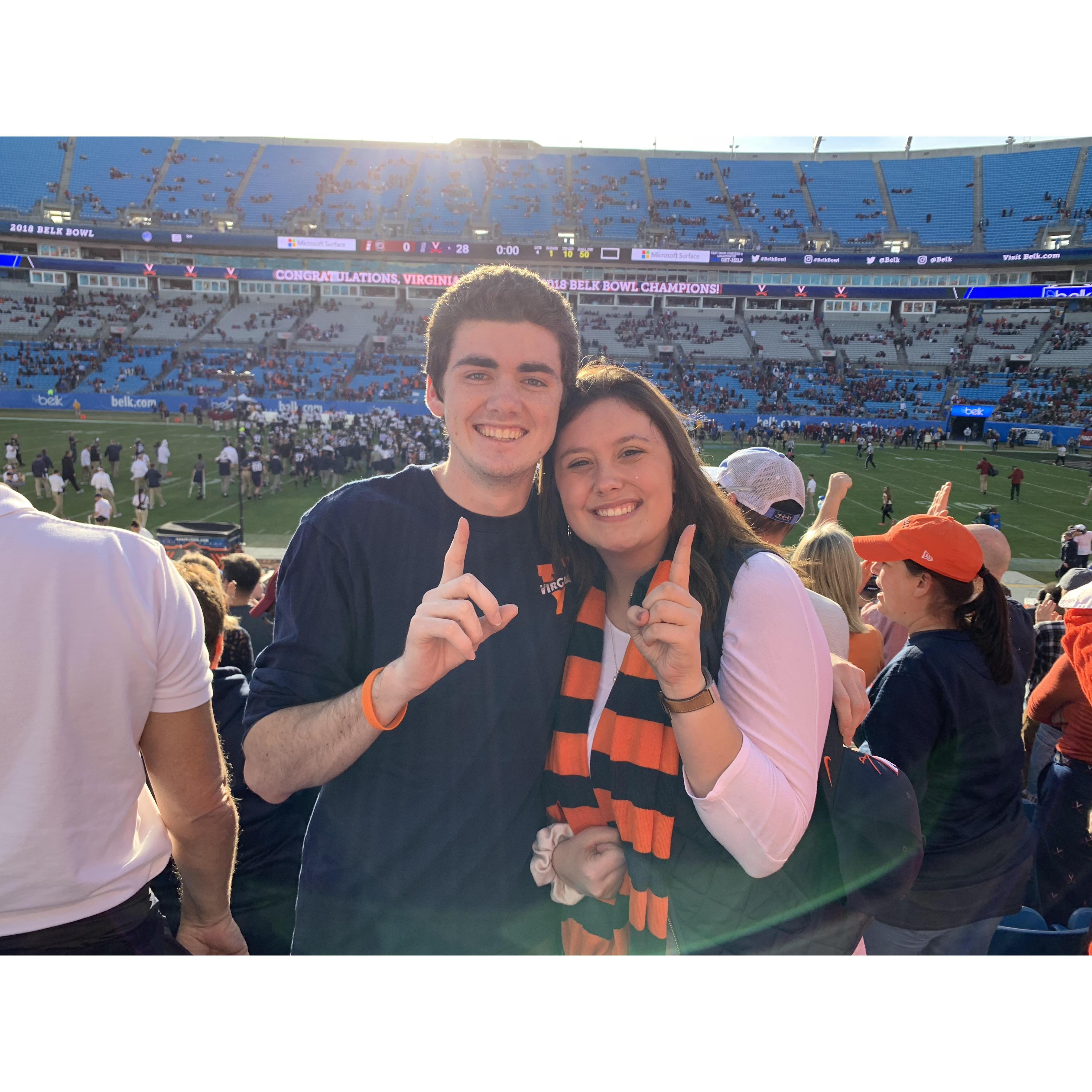 UVA's win over USC in the Belk Bowl in Charlotte, NC