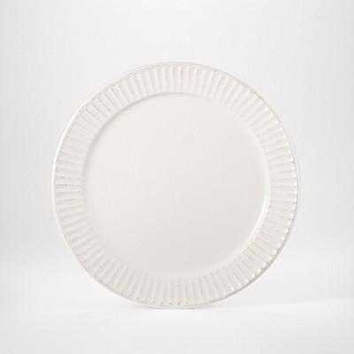 Stoneware Carved Lines Salad Plate 8.8" White - Threshold™