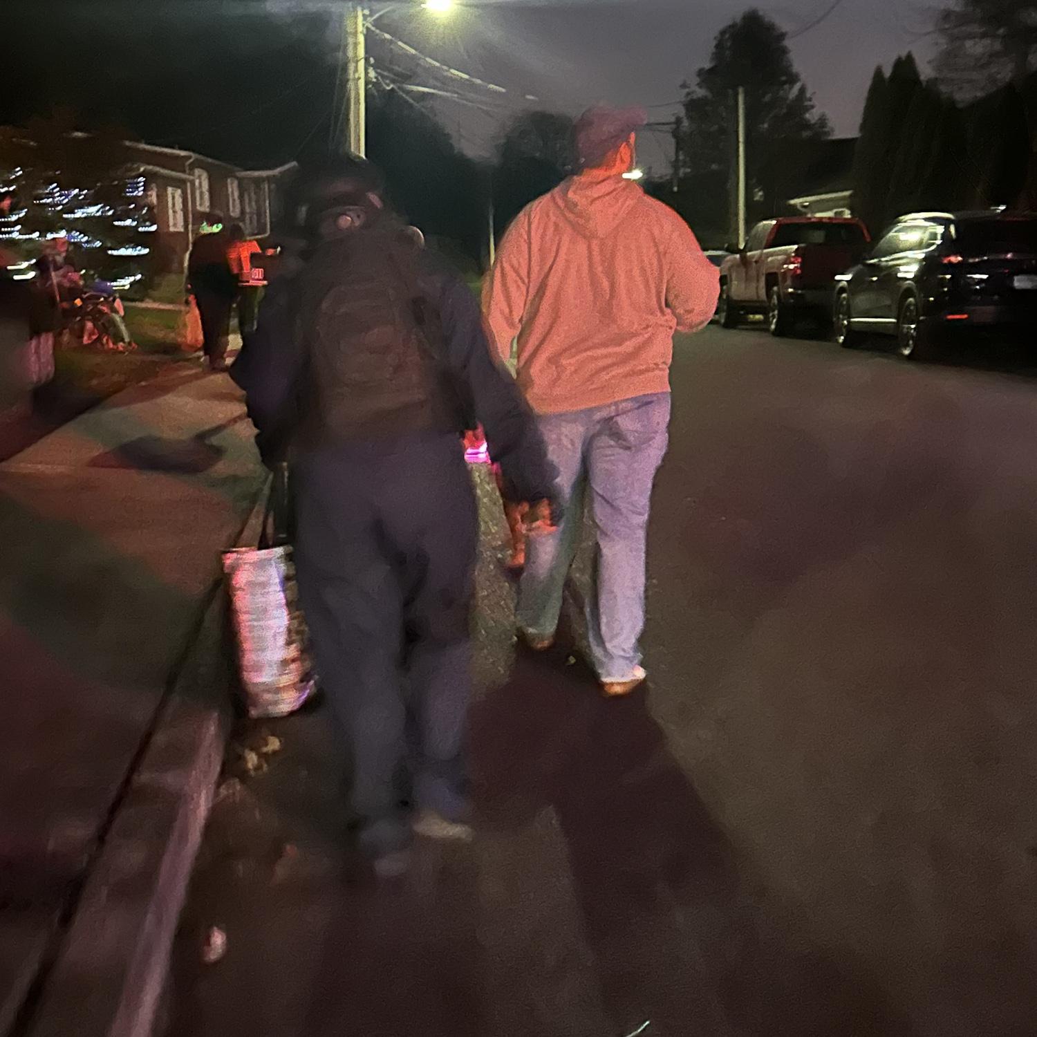 They trick-or-treat together.