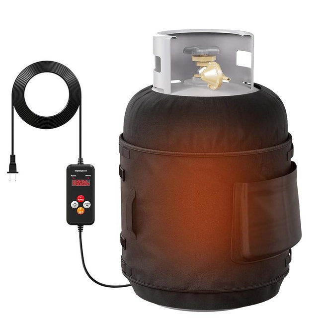 Propane Tank Heater Blanket, Adjustable Drum & Pail Band Heating Pad with Timer and Temperature Control (41°F-122°F), Bucket Heater, Propane Buckets Warmer Blanket Fit for 5-45LB Tanks