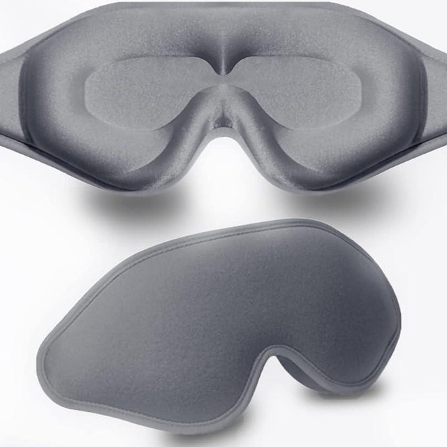 Sleep Mask, 3D Deep Contoured Eye Covers for Sleeping, 99% Block Out Light Eye Mask, Zero Pressure Cup Blindfold for Men Women, with Adjustable Strap for Sleeping, Yoga, Traveling (Grey)