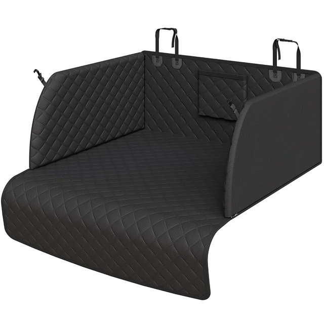 PETICON SUV Cargo Liner for Dogs, Waterproof Trunk Cover with Cushioned Sides to Protect Pet, Full Coverage Non-Slip Seat Cover for SUVs with Bumper Flap Protector