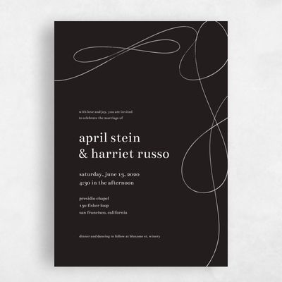 Black Wedding Invitation - Powell Portrait