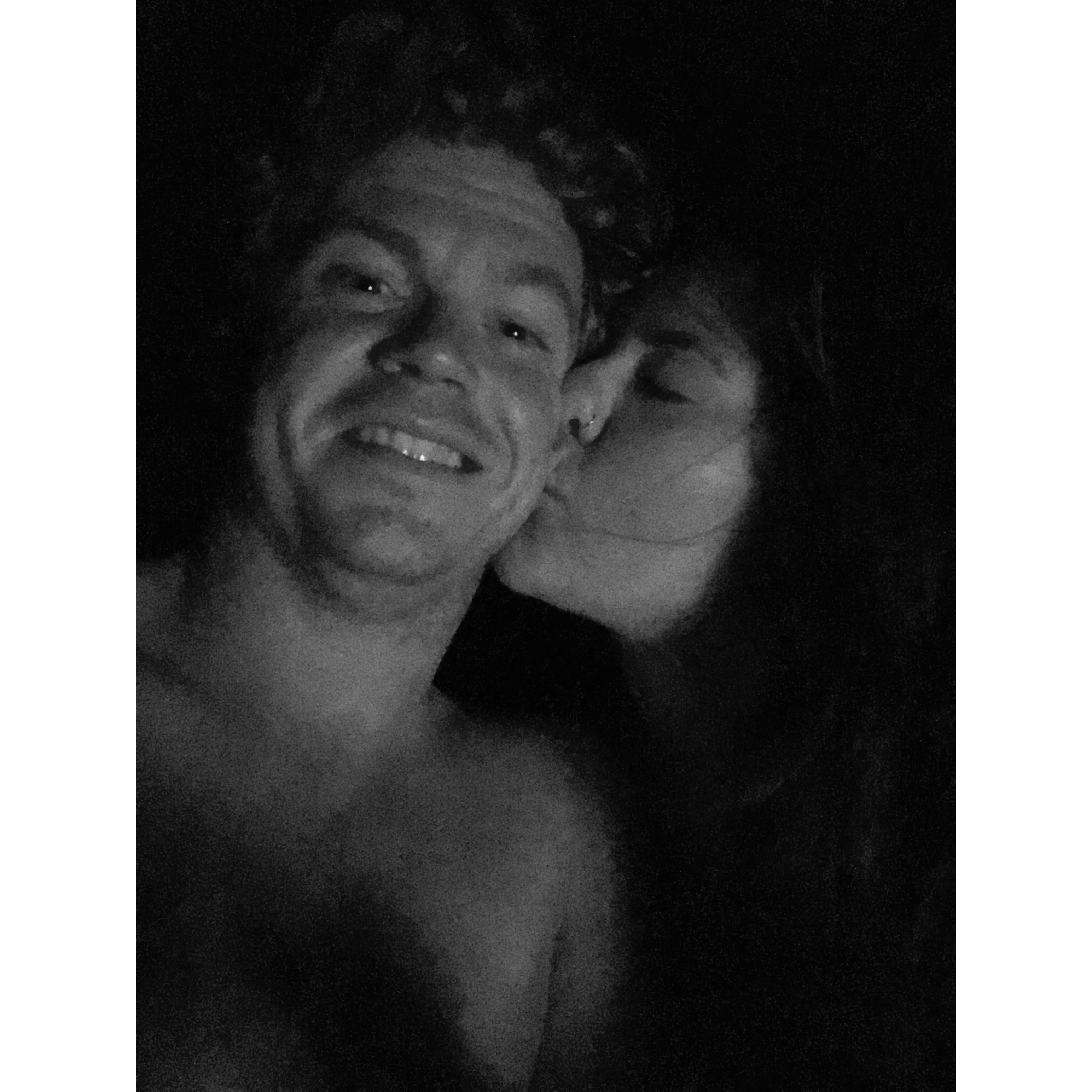 Our first picture together when we made our relationship official on a backwoods camping trip in SB!