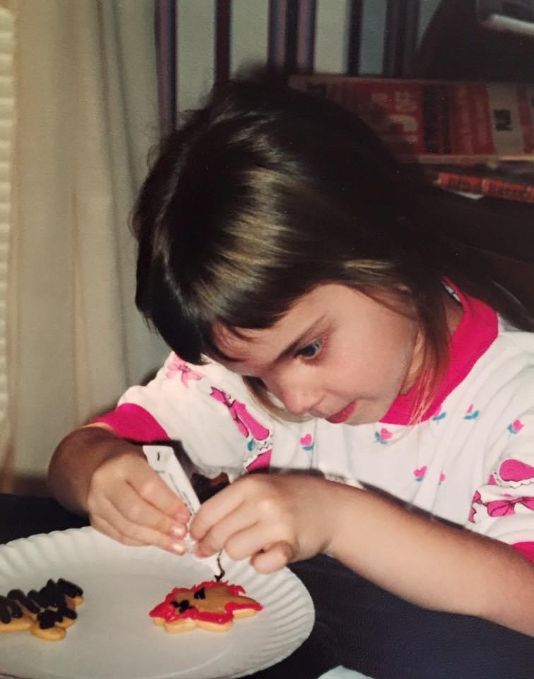 Hard at work decorating cookies.