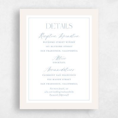 Blue Bordered Wedding Enclosure - Seren