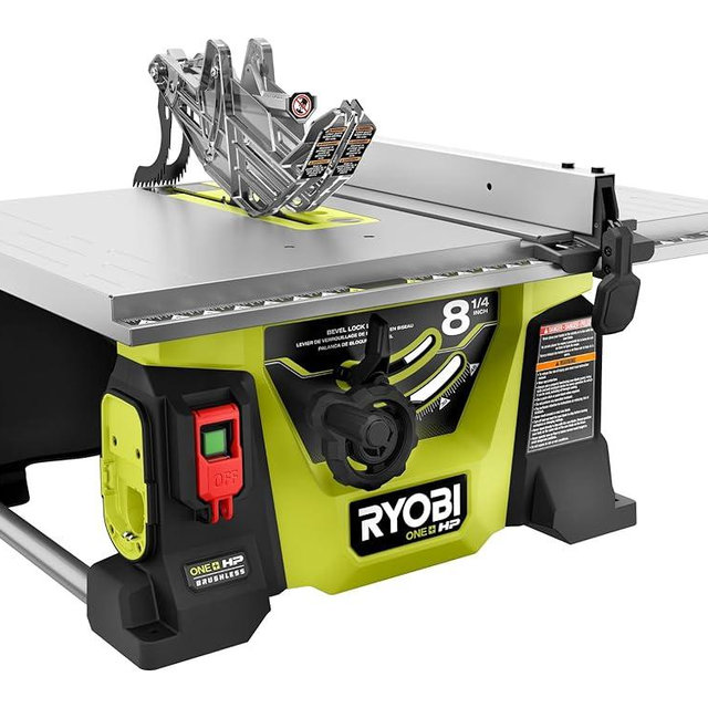 RYOBI ONE+ HP 18V Brushless Cordless 8-1/4 in. Compact Portable Jobsite Table Saw Kit with (2) 4.0 Ah Batteries and Charger