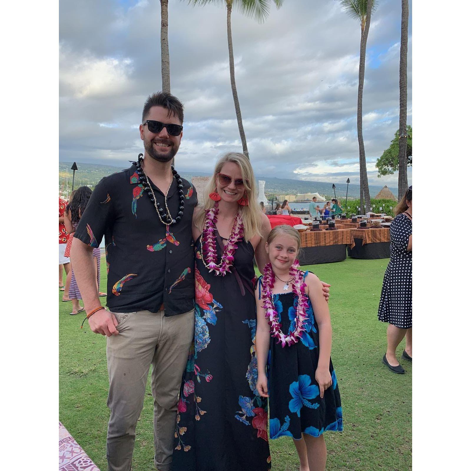Luau in Kona with our niece, Ava