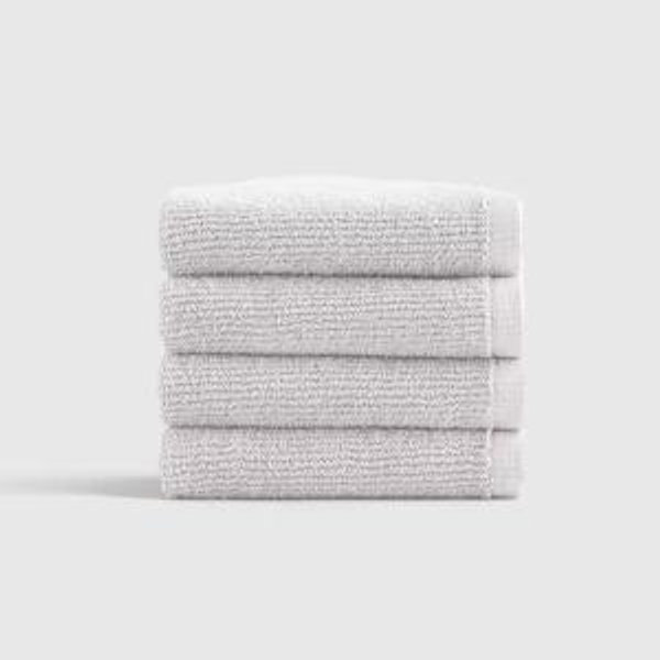Turkish Ribbed Quick Dry Washcloth (Set of 4) - Silver