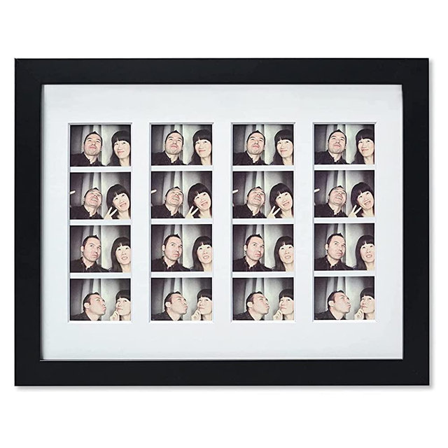 Golden State Art, 8.5x11 Photo frame with mat for 4 2x6 photo booth pictures, Includes Real Glass & Easel Back Display,mothers day gifts Black