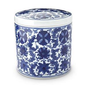 Blue & White Ceramic Canister, Small